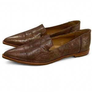 FRYE Kenzie Venetian Slip On Leather Loafer Metallic Copper Brown Women’s 6.5M
